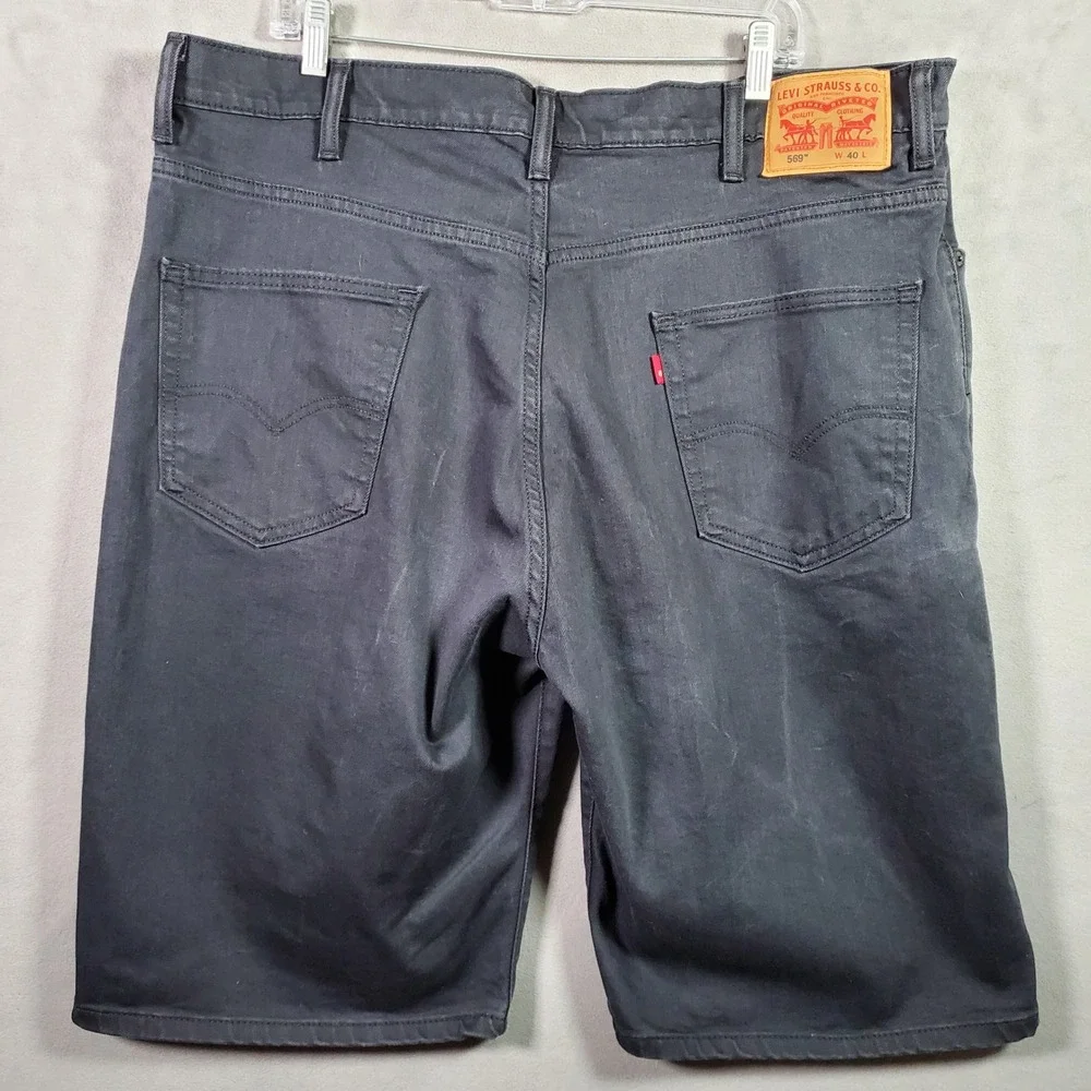 Levi's 569 Denim Shorts Mens W40 Black Stretch Casual Streetwear Summer Skater